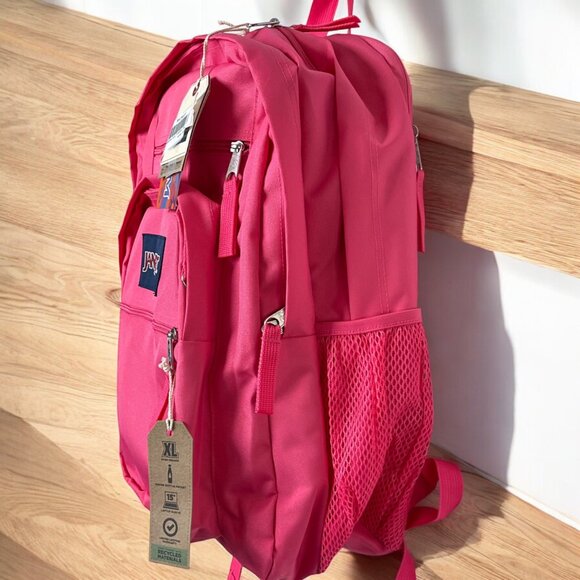 Jansport Big Student Backpack XL Posh Pink NWT Laptop Compartment & More - Picture 4 of 8